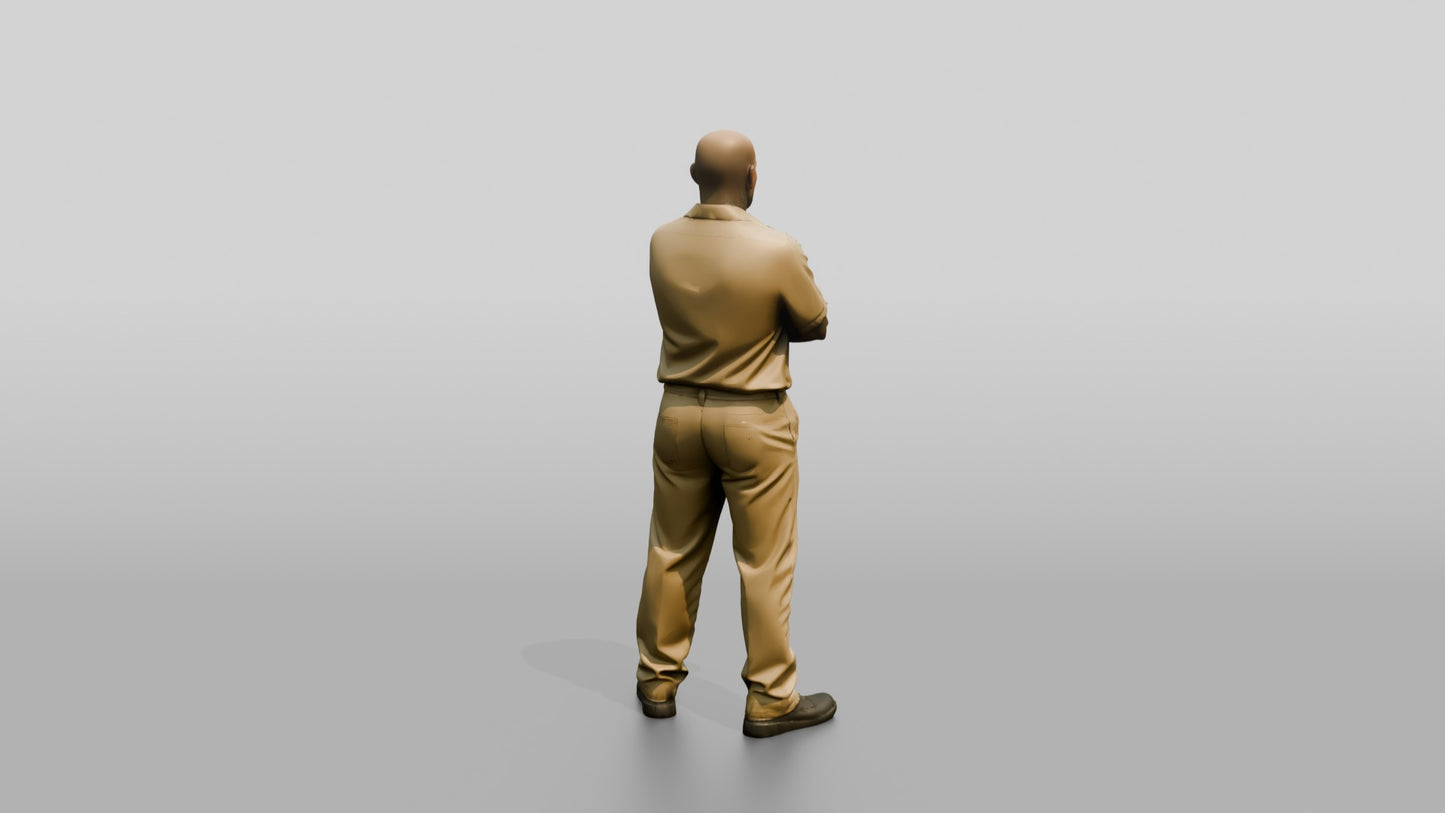 Latino Male Prisoner in a Khaki Uniform