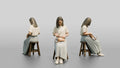 Woman Sitting with Designer Pouch