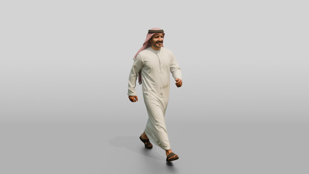 Middle-Aged Athletic Emirati Man in Kandura and Ghutra