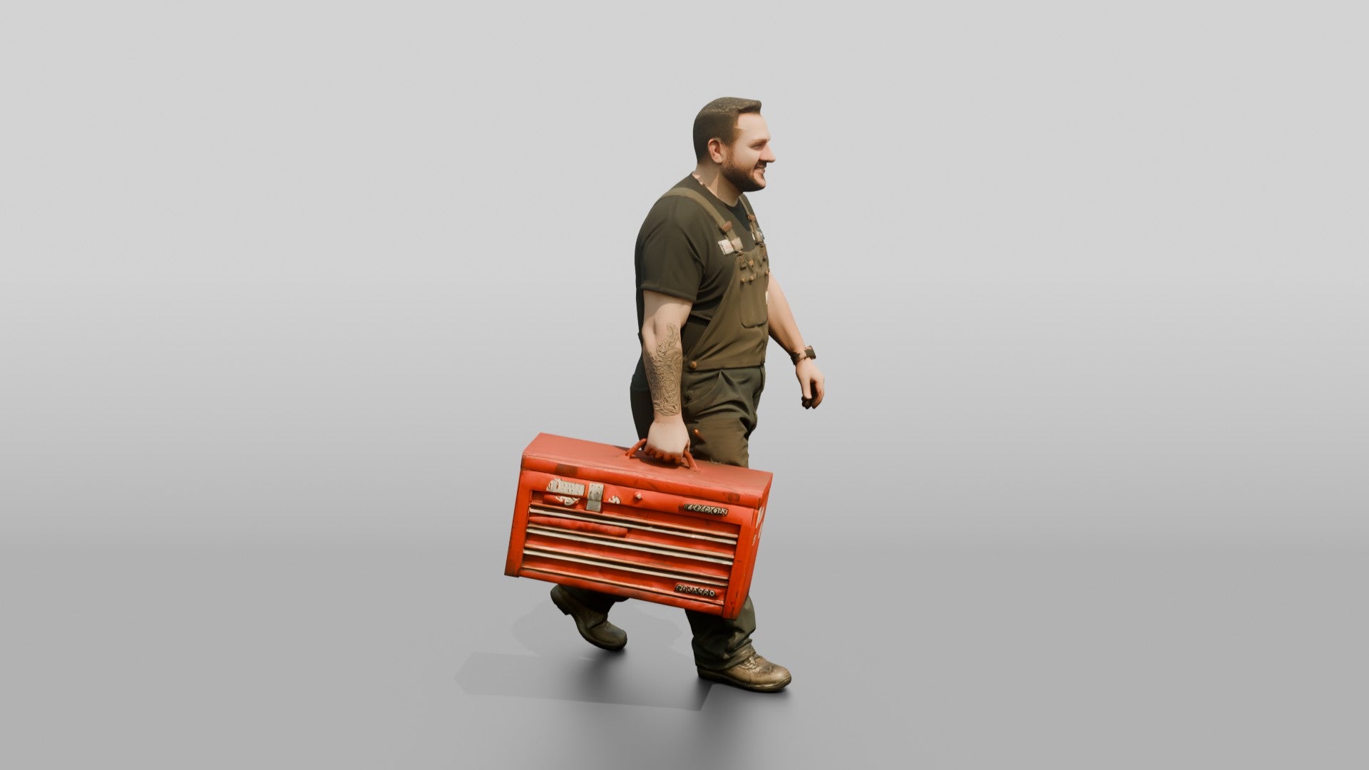 Mechanic Carrying a Toolbox