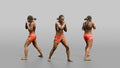 Muay Thai Fighter Sharp Elbow Strike While Driving Forward
