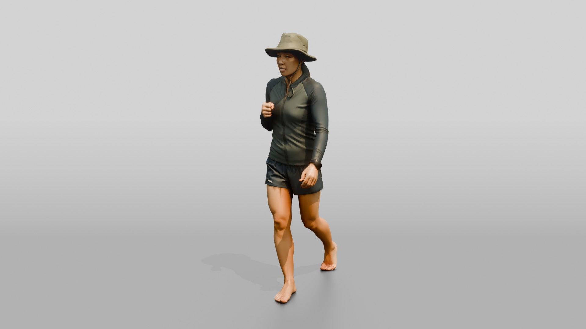 Woman Zipping Up Long-Sleeve Rashguard