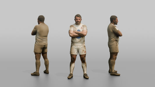 English Player Standing Tall, Battle-Damaged