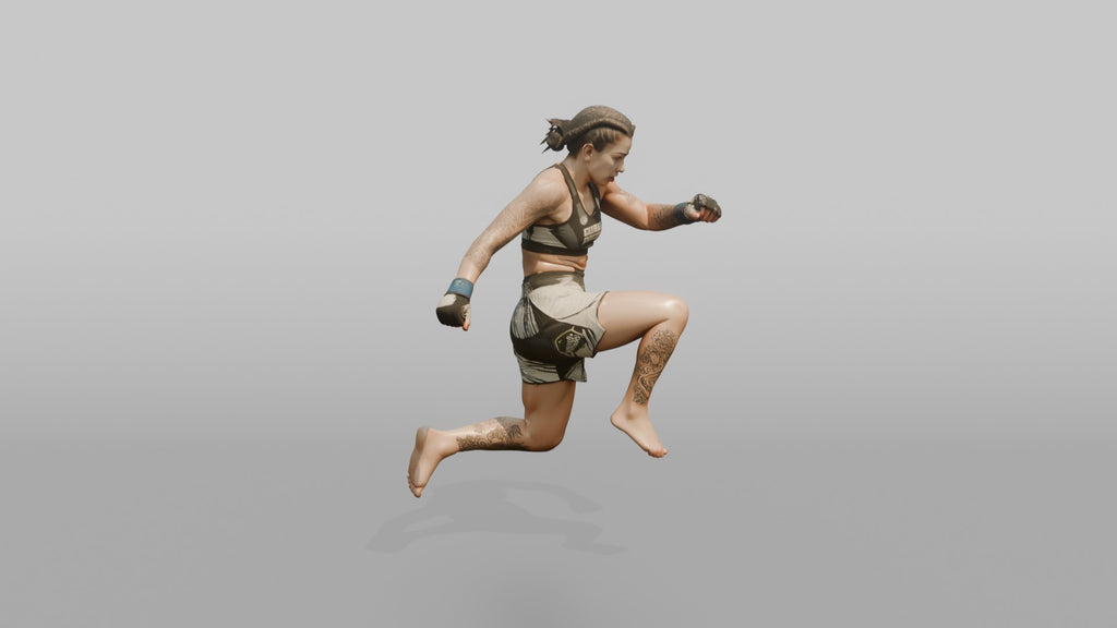 MMA Fighter Dynamic Flying Knee Strike