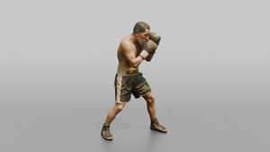 Boxer Tight High-guard Defense Position - 3D character model, view 1