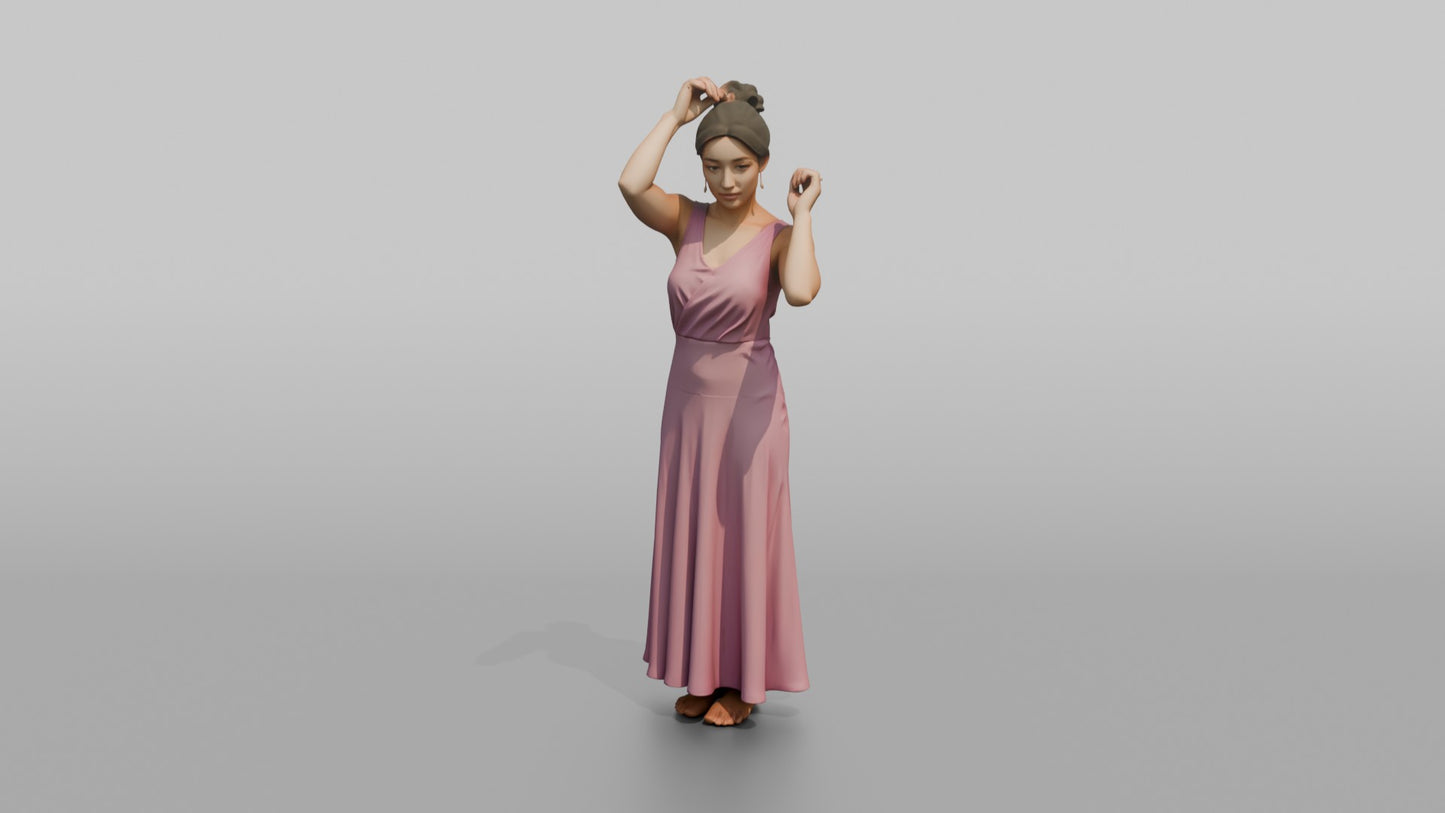 Wedding Guest Fixing Her Hair Updo