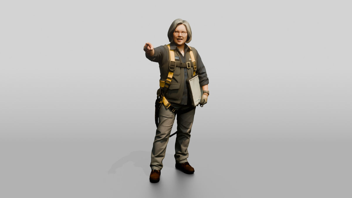 Construction Worker Woman 99 - 3D character model, view 1