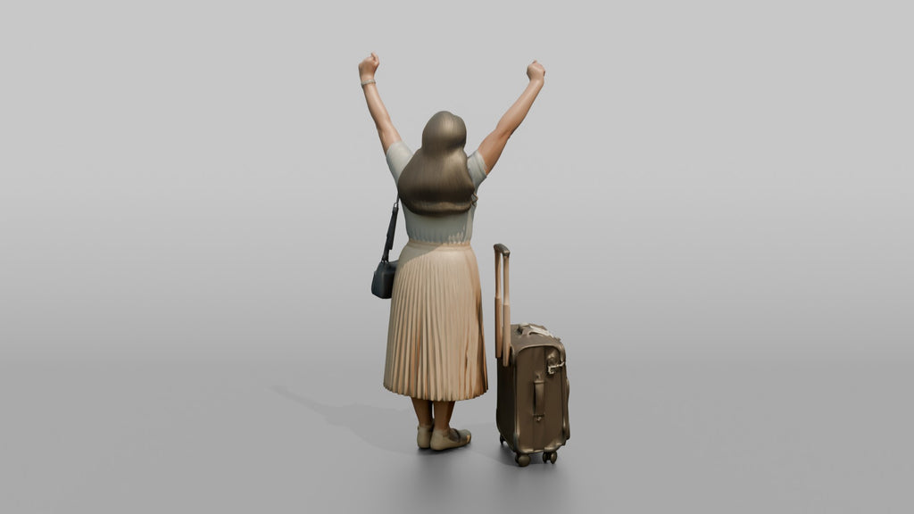 Traveler Stretching After A Long Flight