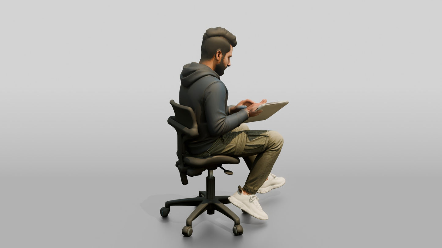 Man Working at a Desk with Monitors