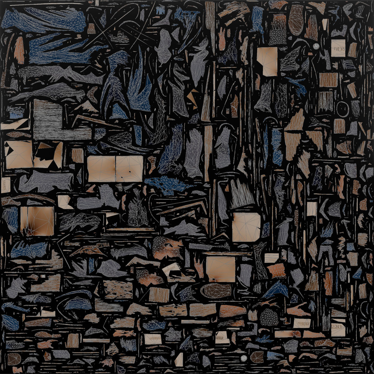 Father Carrying A Stack Of Flattened Moving Boxes - UV layout, base color map