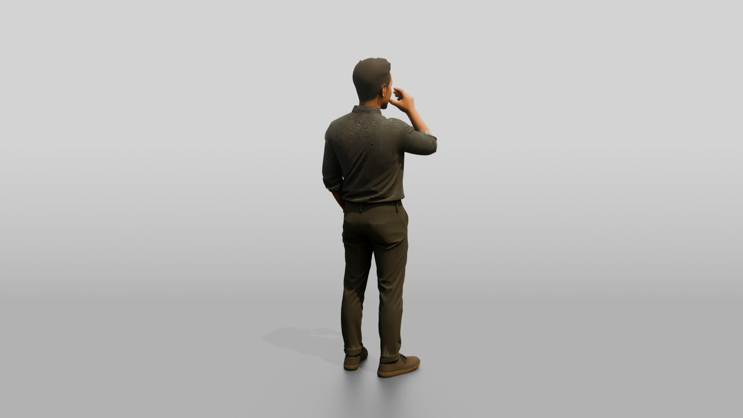 Man Drinking Coffee at Reception