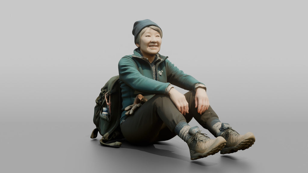Hiker Sitting with Legs Stretched Out