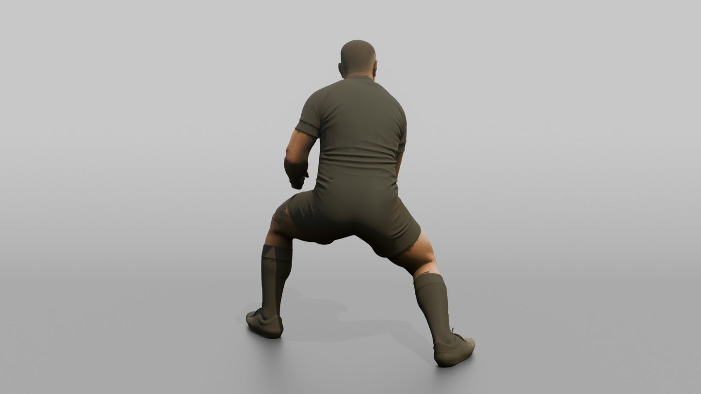 Maori Player Slapping Thighs During the Haka