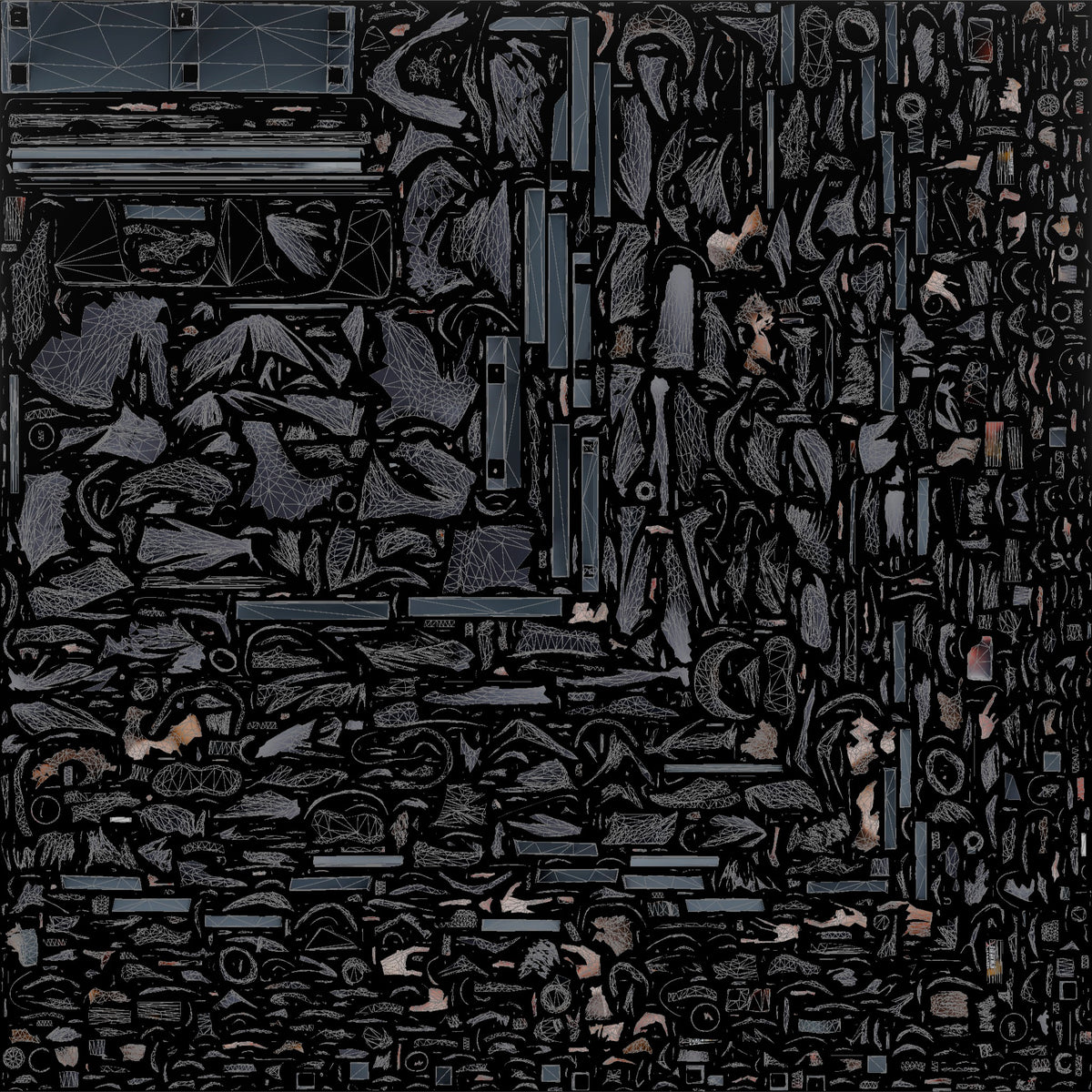 Two Men Sitting on Gym Bench - UV layout, base color map
