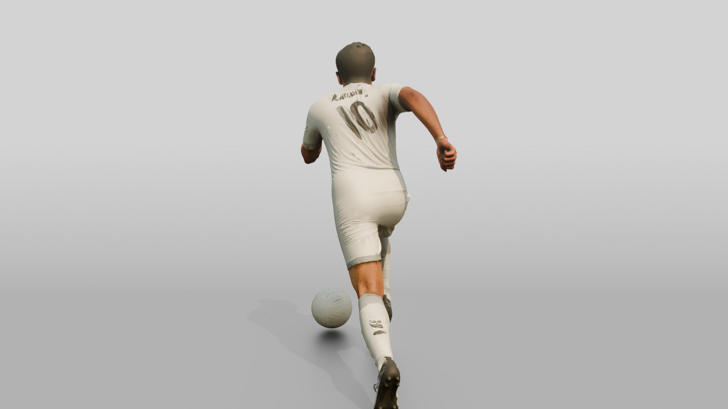 Soccer Player Sprinting for the Ball
