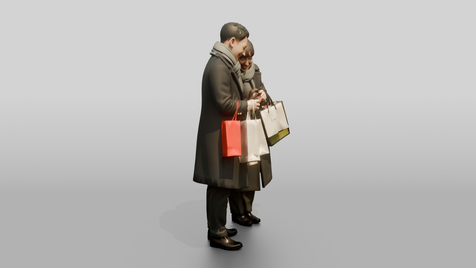 Couple Comparing Jewelry After Shopping