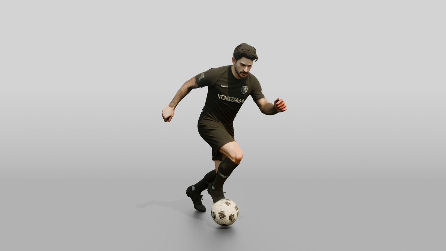 Soccer Player Step-Over Dribble