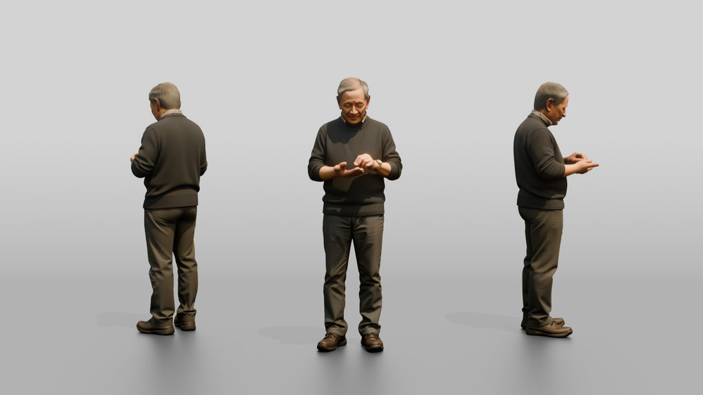 Homeless Man Counting Coins in His Open Palm