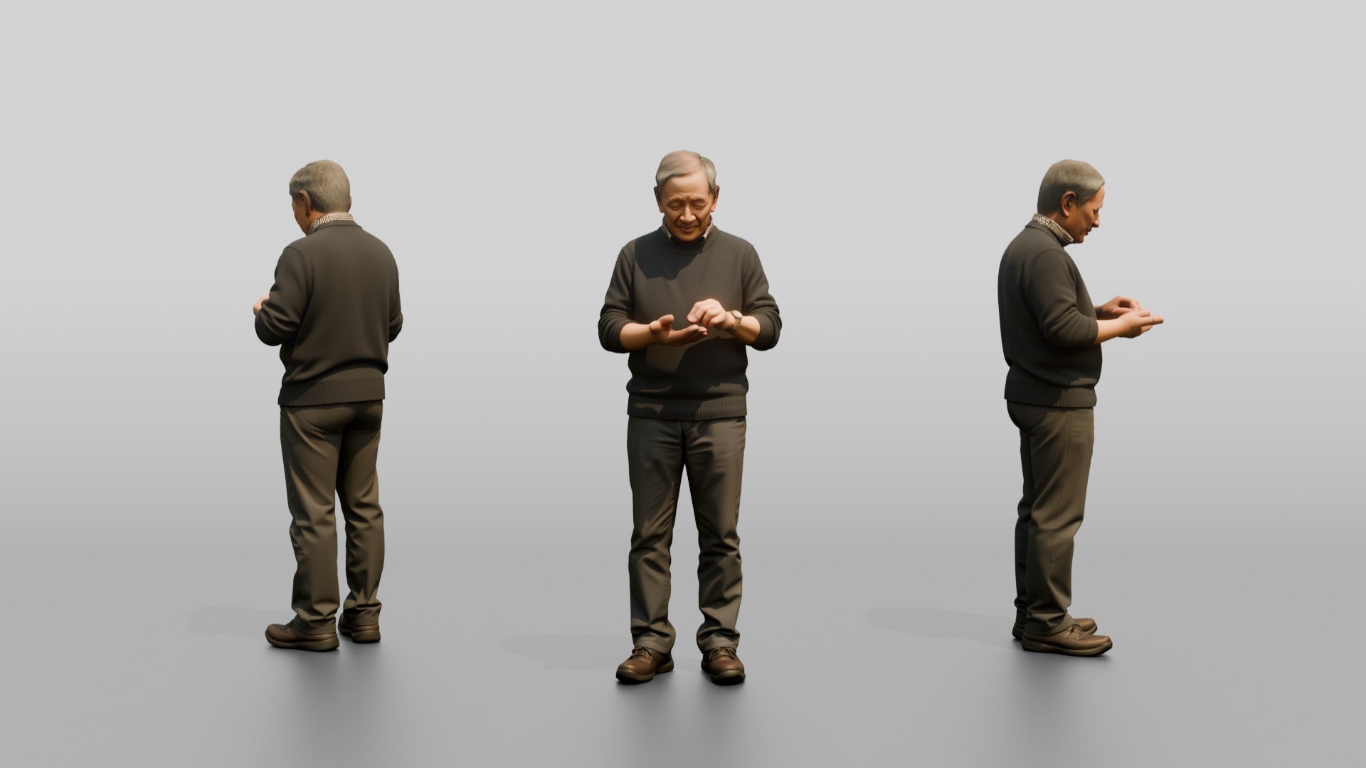 Homeless Man Counting Coins in His Open Palm