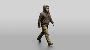 Central American Female Walking - 3D character model, view 1