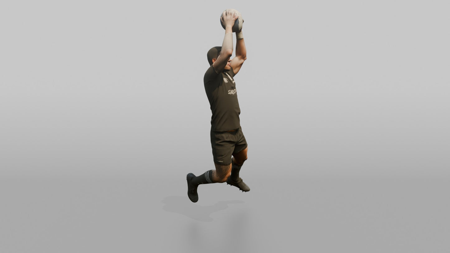 Maori Jumper Catching a Lineout Ball at the Apex