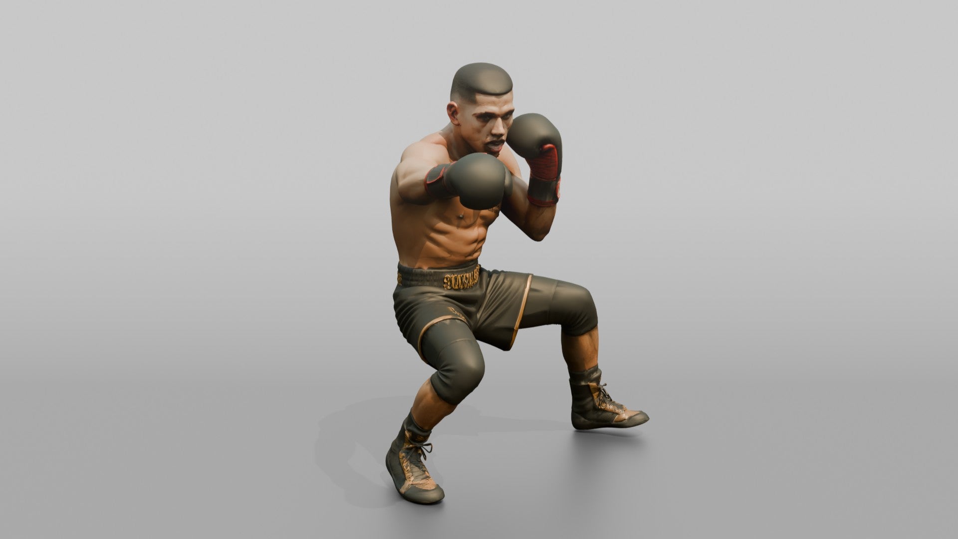 Boxer Feinting a Jab While Ducking Low