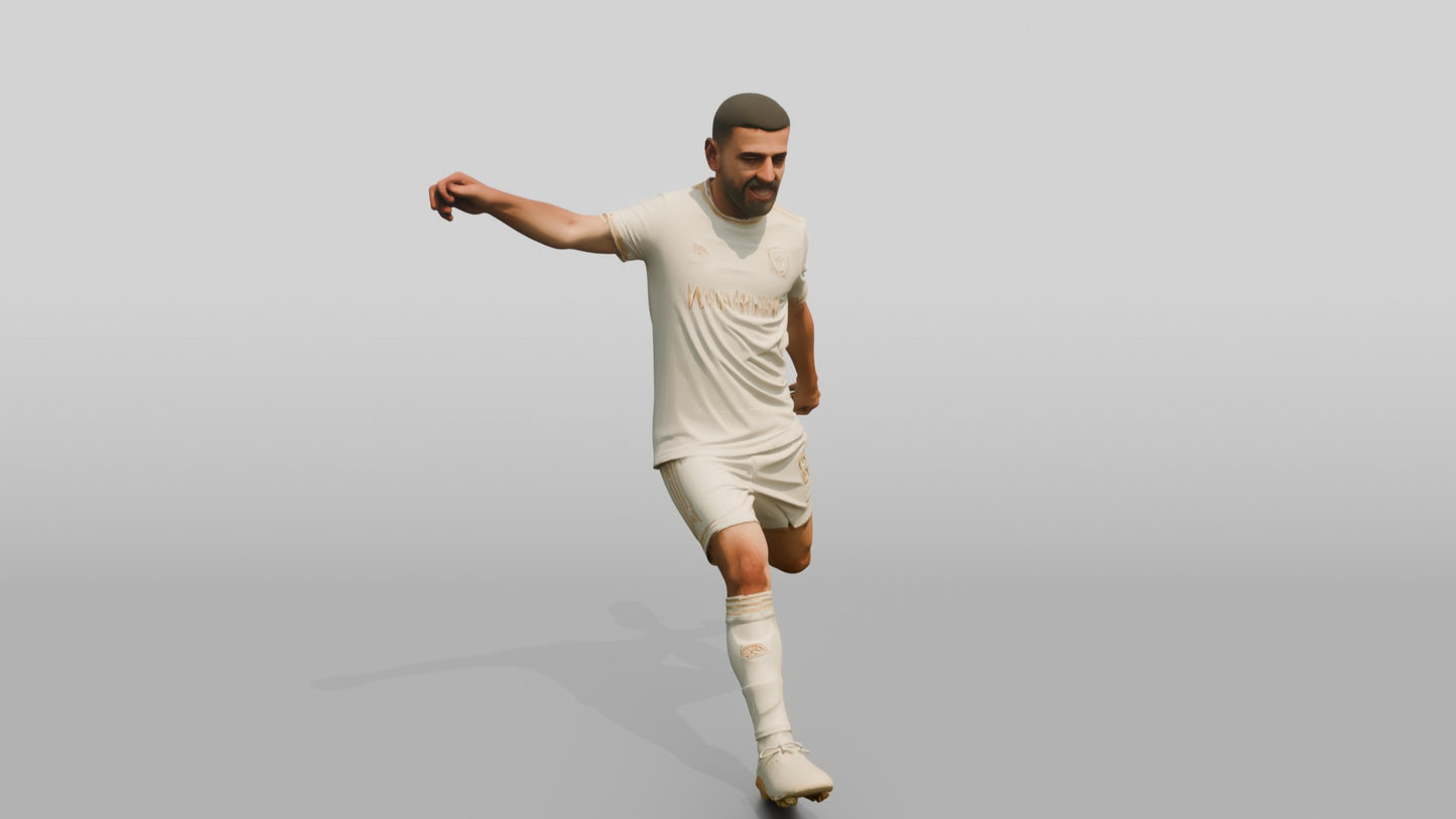 Soccer Player Taking a Power Shot