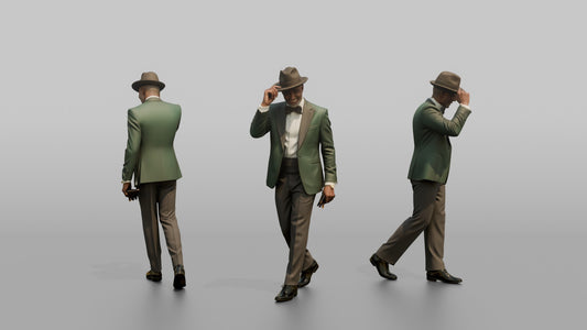 Wedding Guest Tipping His Fedora Hat