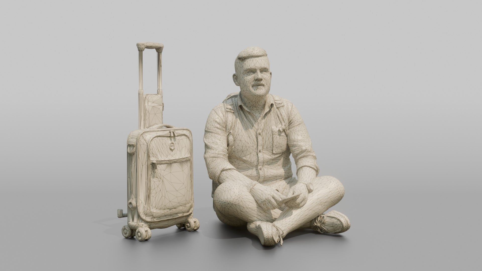 Traveler Sitting And Waiting At The Gate