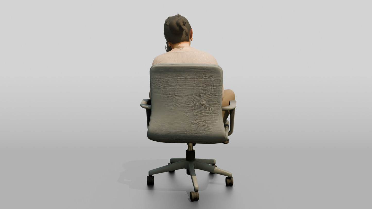 Woman Writing in a Notebook on a Chair