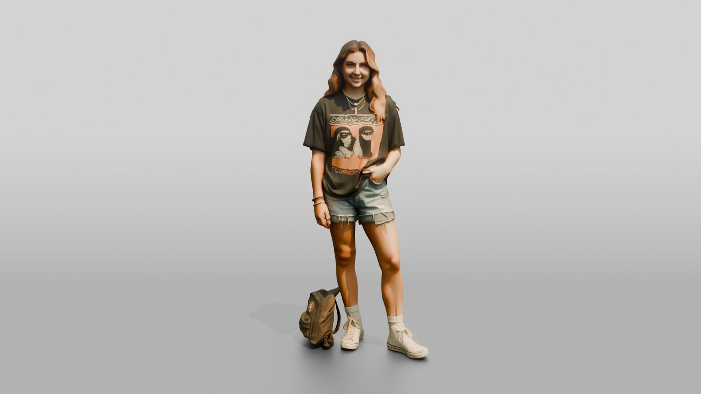 West Coast Teen Girl in Vintage T-Shirt