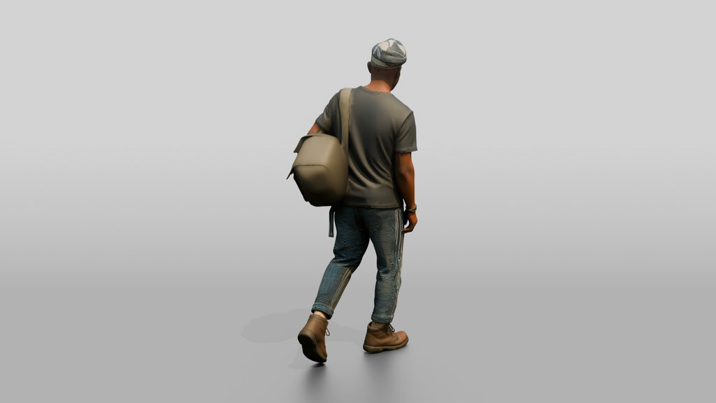 Elderly African Man Exploring with a Backpack
