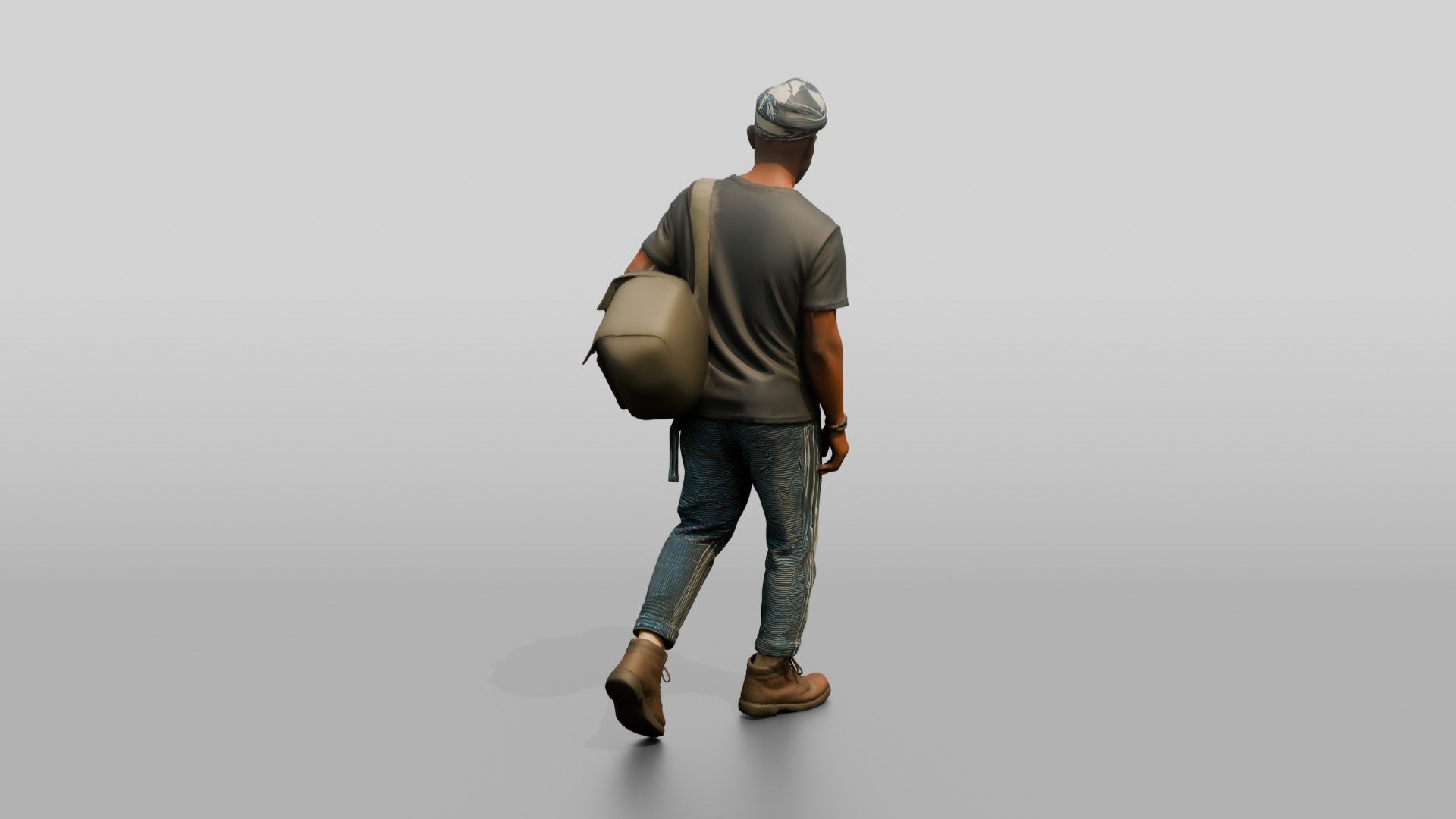 Elderly African Man Exploring with a Backpack