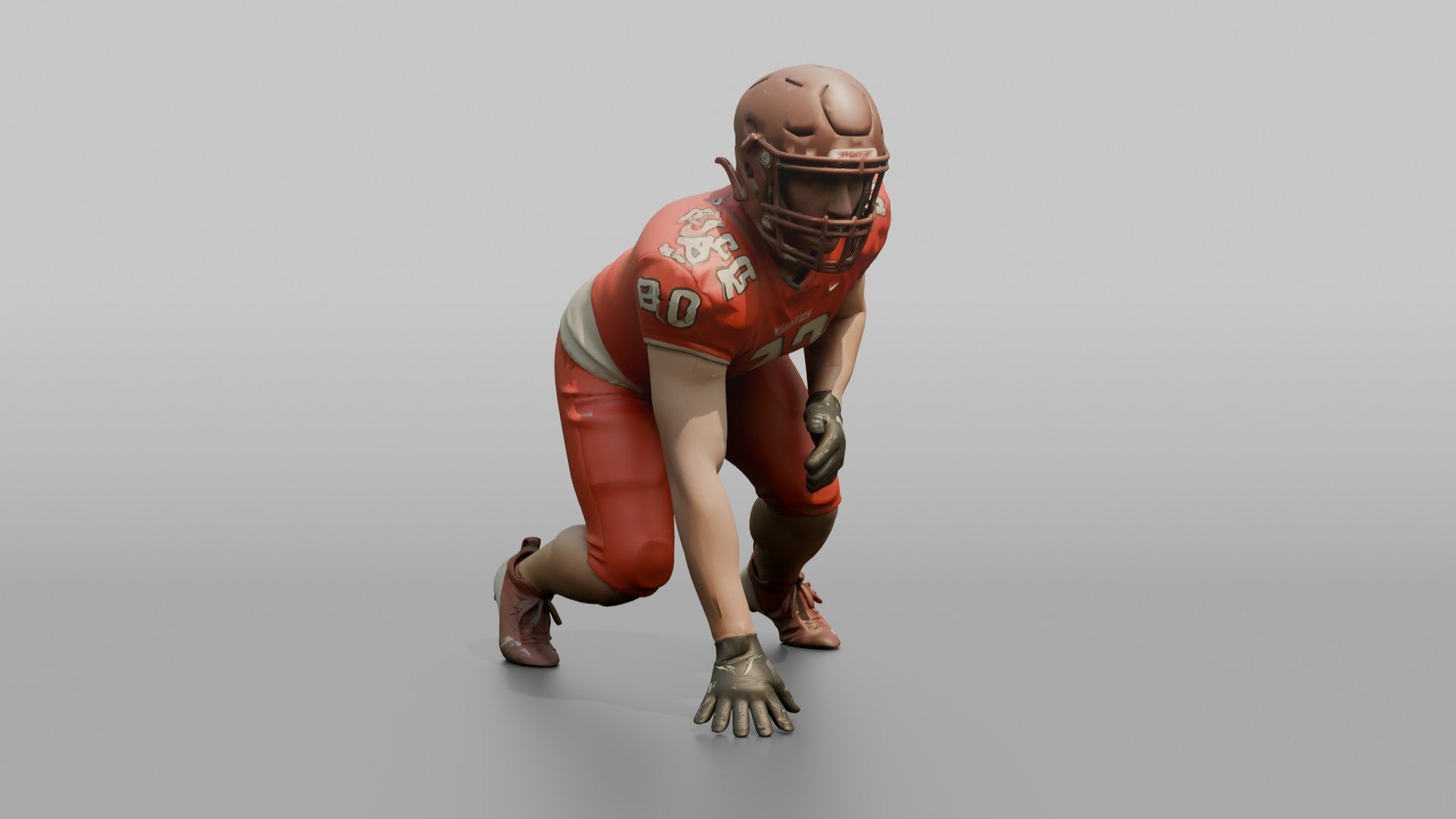 Running Back in a Three-Point Stance