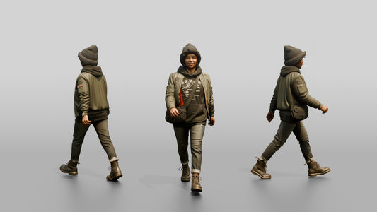 African-American Woman in Bomber Jacket and Hoodie