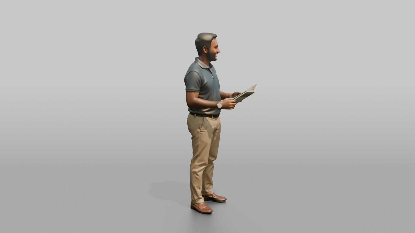 Vacationer Wearing Casual Polo Shirt And Chinos