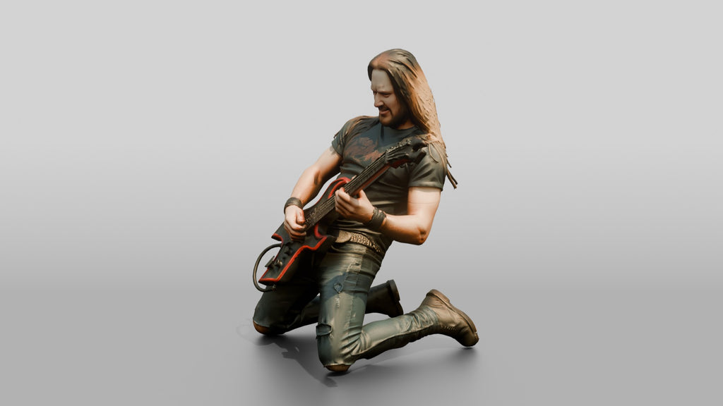 Heavy Metal Guitarist Knee-Slide Solo