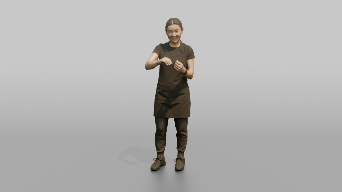 Nail Technician Man Gesturing With Hands As If Filing Nails - 3D character model, view 5