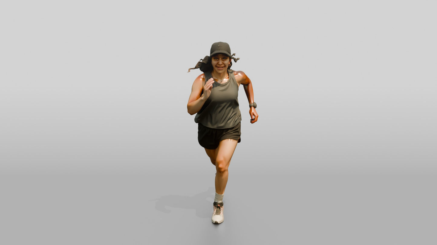 Latina Woman Running on the Boardwalk