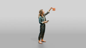 Woman Taking a Photo with Her Phone - 3D character model, view 1