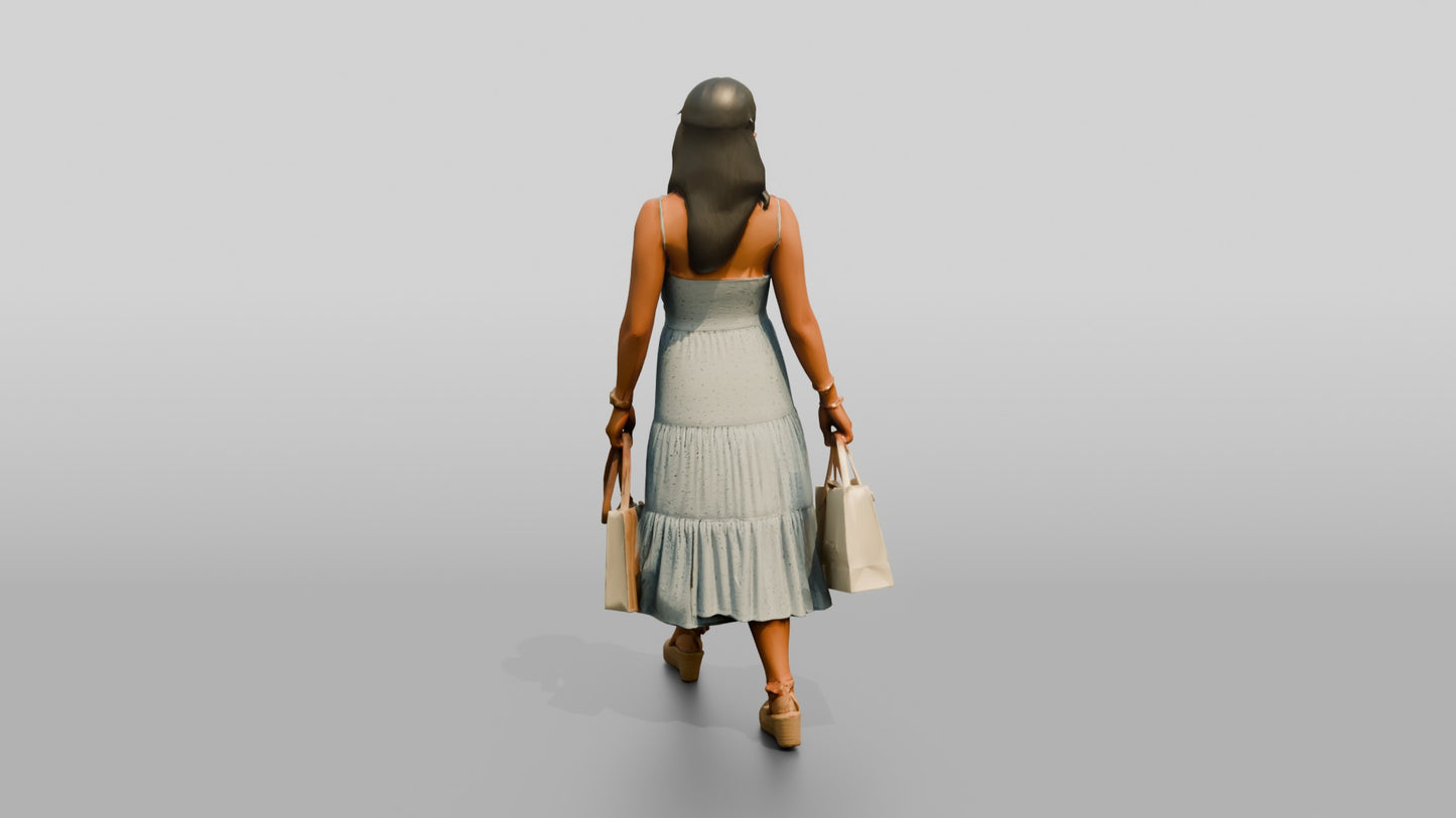 Petite Portuguese Young Woman Holding a Shopping Bag