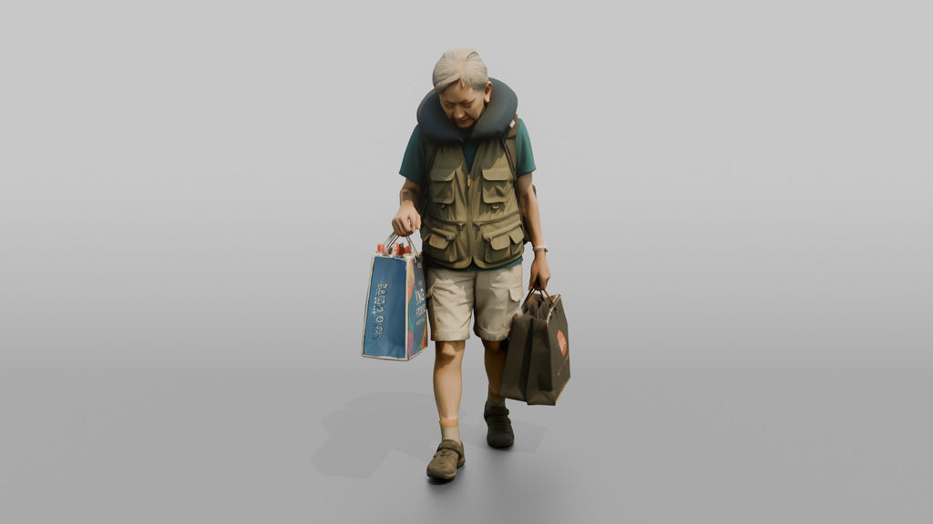 Traveler Browsing Duty-Free Shopping Bags