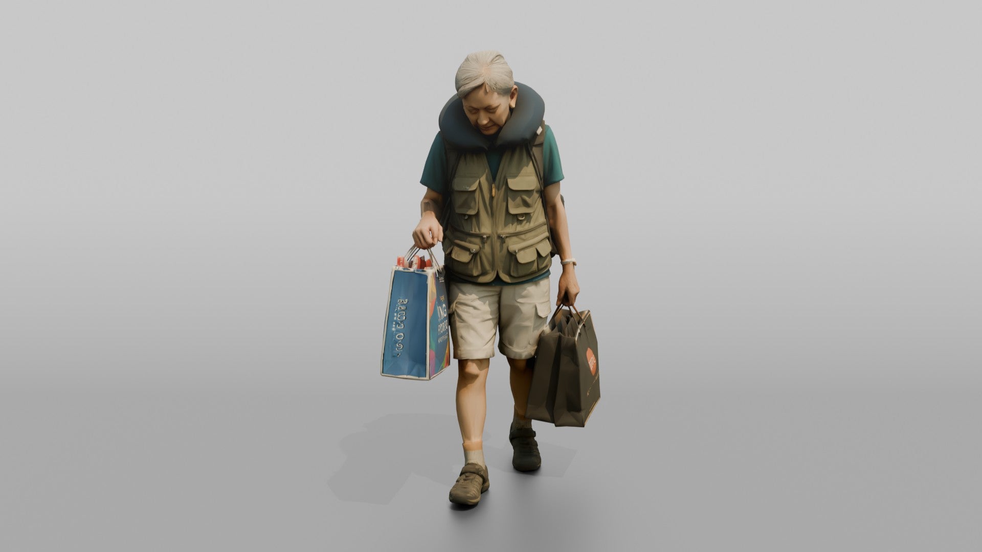 Traveler Browsing Duty-Free Shopping Bags