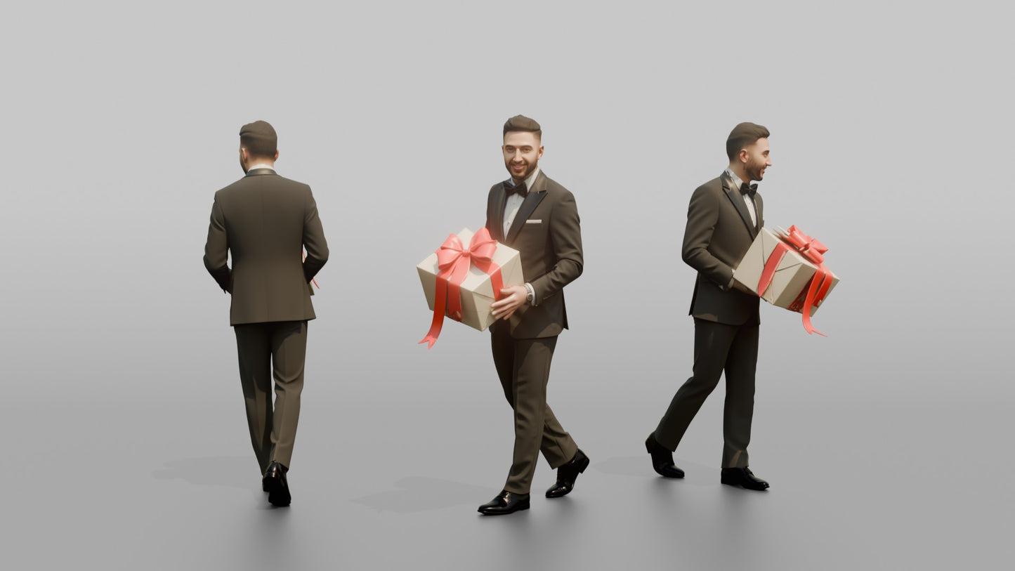 Wedding Guest Carrying a Boxed Gift