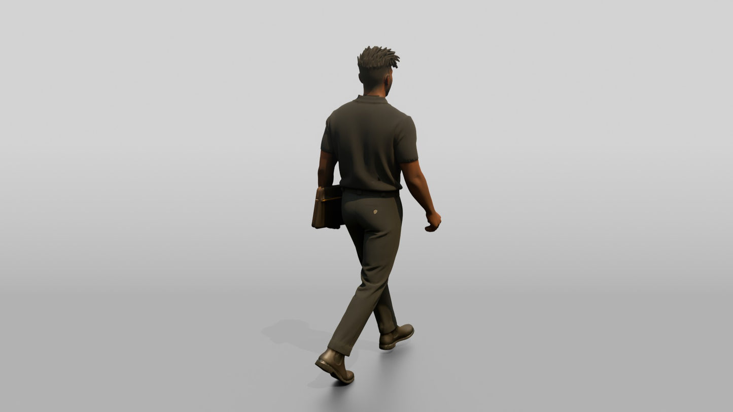 Office Worker Walking with a Folder