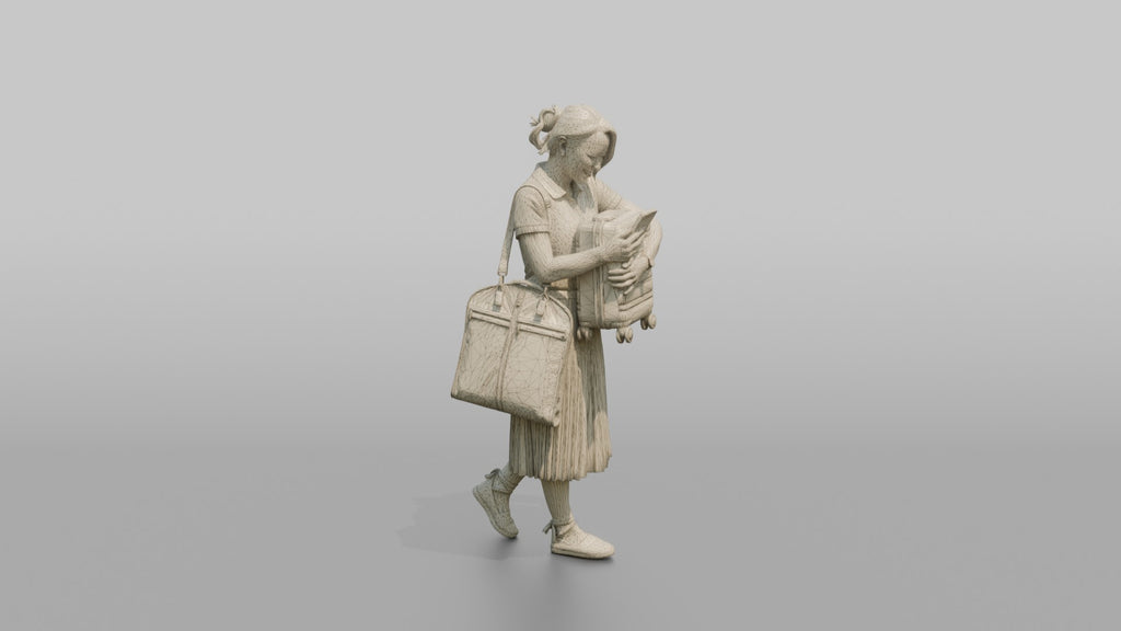 Traveler Hugging Her Carry-On Bag