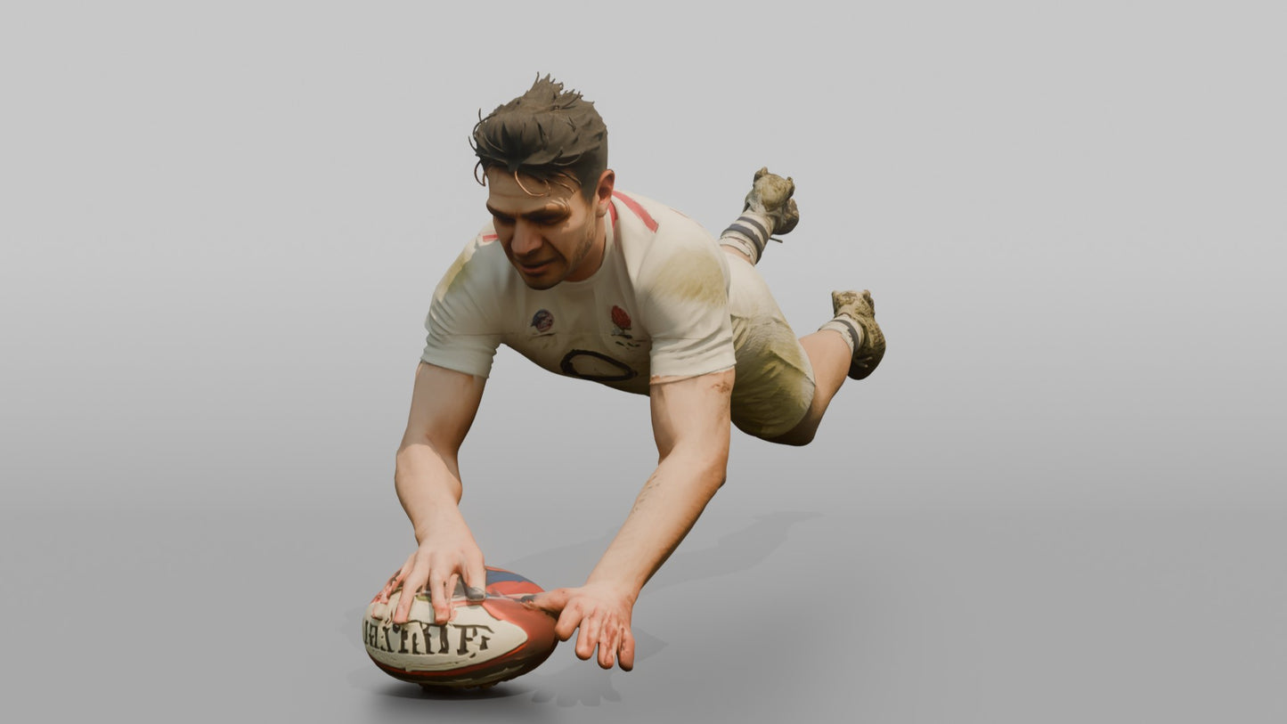 English Fullback Diving for a Try