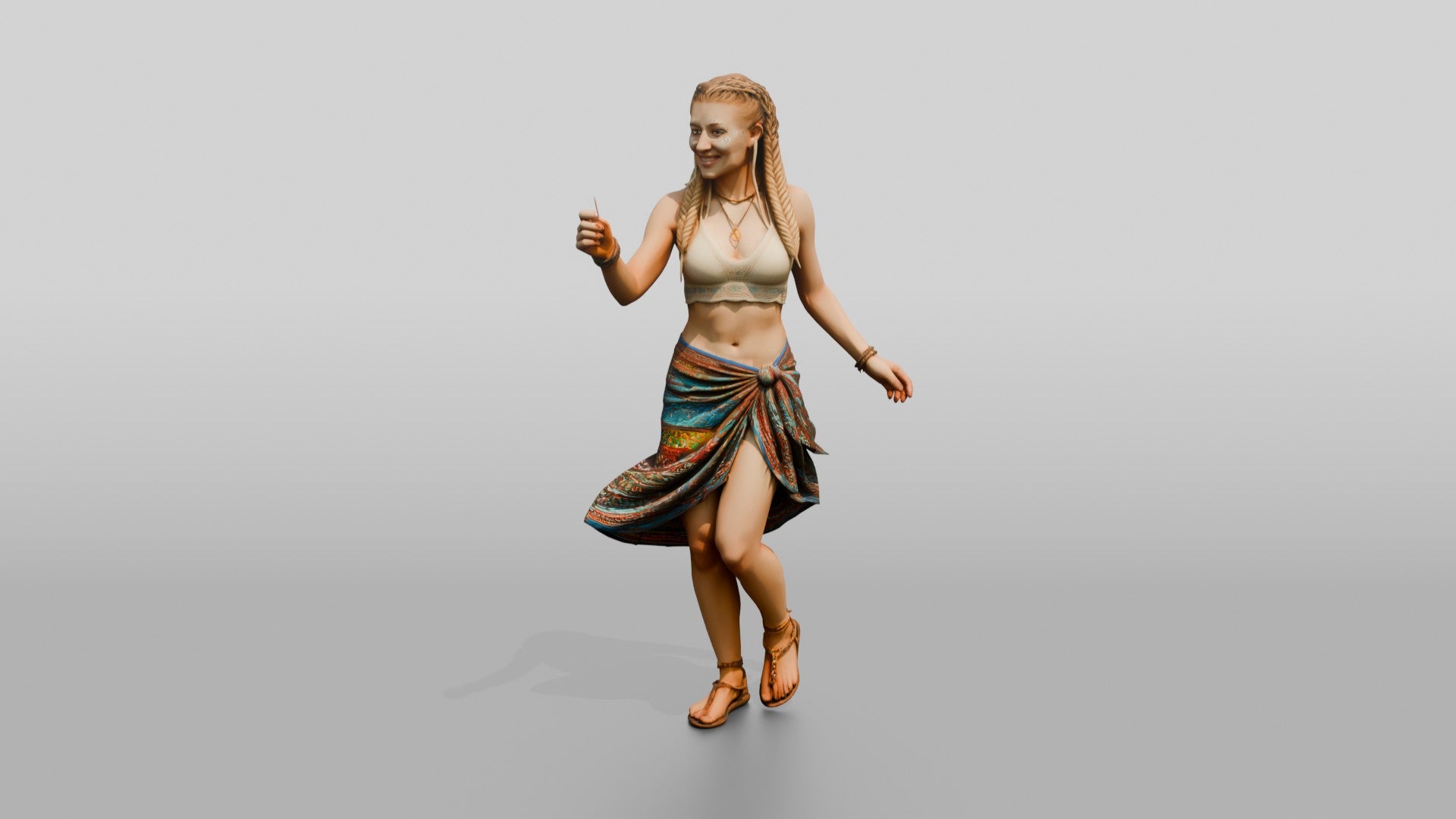 Woman with a Sparkler in a Sarong