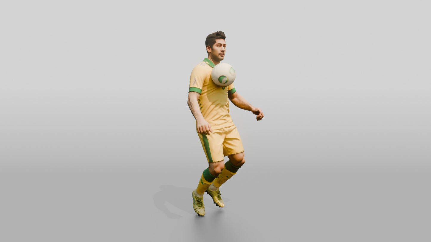 Soccer Player Controlling Ball on Chest