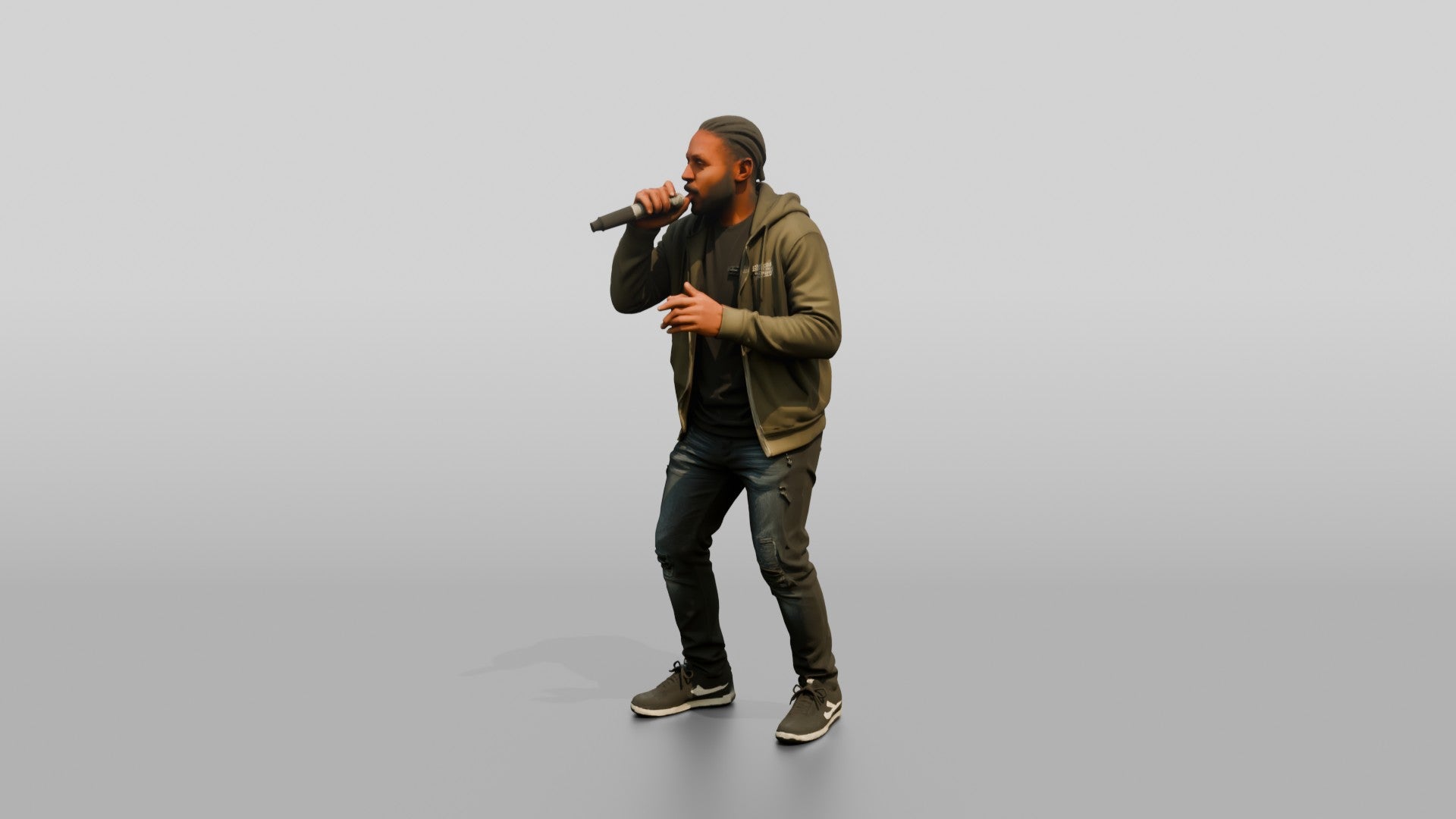 Hip-Hop Beatboxer with Microphone
